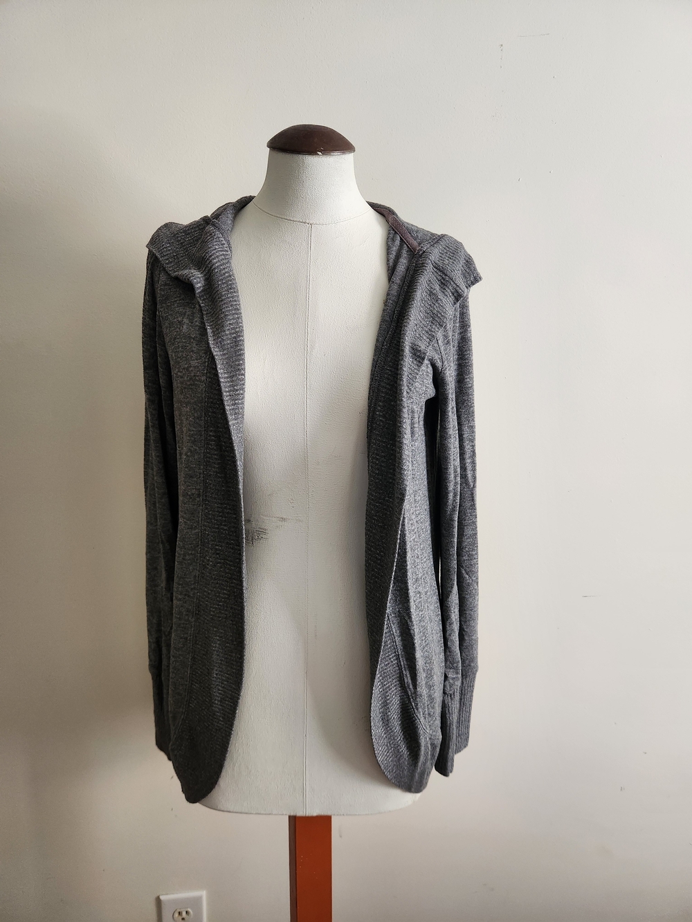 Grayson Threads Gray Open-Front Hooded Cardigan